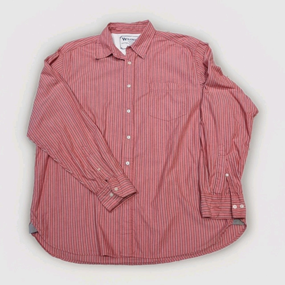 Wrangler Jeans Co Sz XL Shirt Men's Striped Button Up Long Sleeve Western
